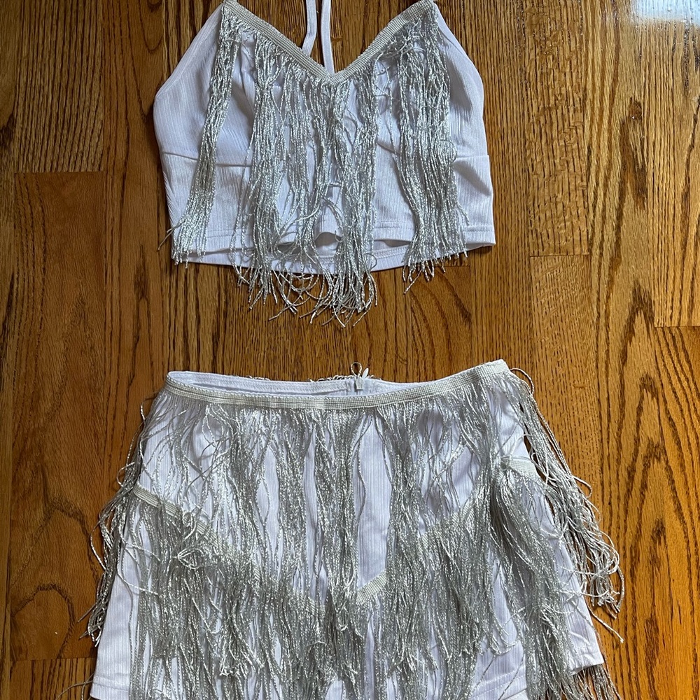 White Fringe 2 Piece
